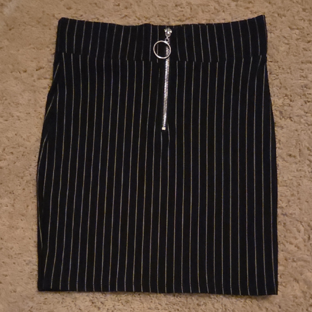 Black Striped Women's Skirt